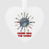Heal the World for Nurses with Name Christmas Ornament (Vorderseite)