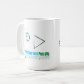 Heal your mind. Press play Kaffeetasse (Vorderseite Links)