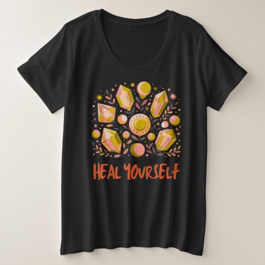 Heal Yourself Plus-Size Tee Celestial Crystal Top (Design vorne)