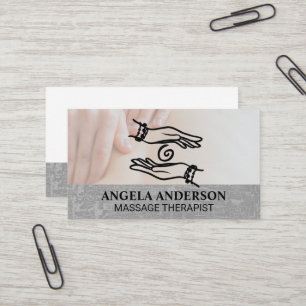 Healer Hands Logo Massieren Tages-Spa Visitenkarte