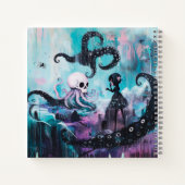 Healer Octopus Magical Hexchy Goth AI Art Notizblock (Rückseite)