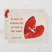 Healer of Broken Hearts Psalm 147:3 Bibelkunst Postkarte (Vorne/Hinten)