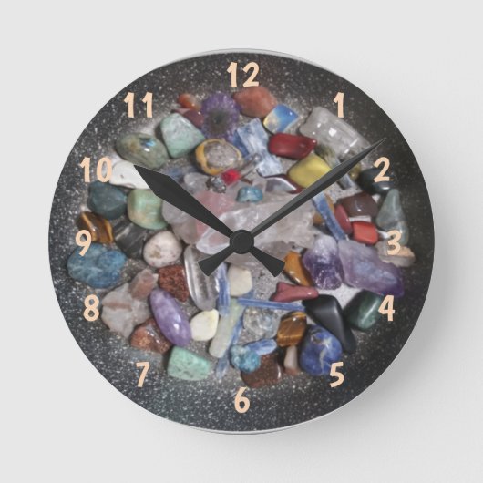 Healing Crystal/Stone Clock Runde Wanduhr (Vorderseite)