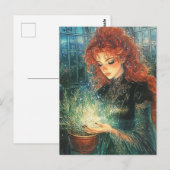 Healing Green Witch With Herbs Postkarte (Vorne/Hinten)