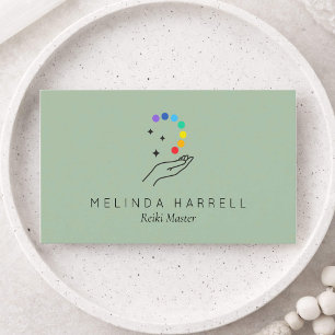 Healing Hand Logo Reiki, Heiler, Wellness Weise Visitenkarte