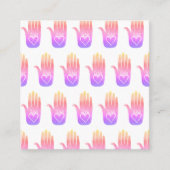 Healing Händen Hearts Hamsa farbiges Muster Quadratische Visitenkarte (Vorderseite)