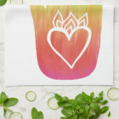 Healing Hands Hamsa Hearts Palm Rainbow Geschirrtuch (Gefaltet)