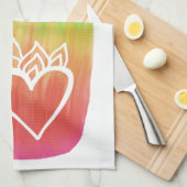 Healing Hands Hamsa Hearts Palm Rainbow Geschirrtuch (Viertel Falte)