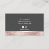 Healing Hands Massage Therapy Rose Gold Border #2 Visitenkarte (Rückseite)