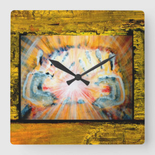 Healing Hands Quadratische Wanduhr