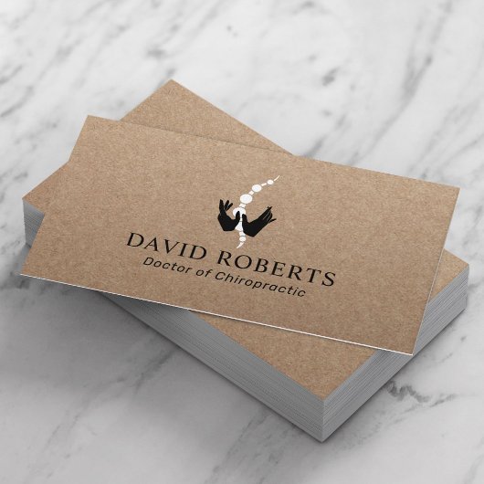 Healing Hands & Spine Chiropractic Rustic Kraft Visitenkarte