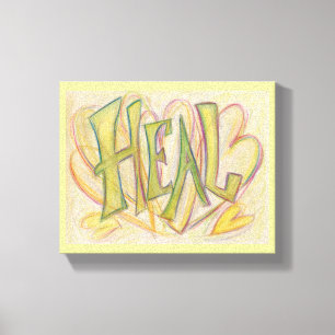 Healing Healing Word Art Malerei Wrapped Canvas Ar Leinwanddruck
