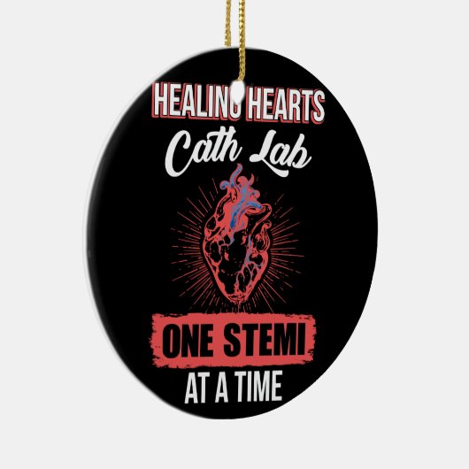 Healing Hearts Cath Lab One Stemi At A Time Keramik Ornament (Rechts)
