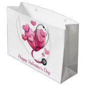 Healing Hearts Valentine Design Große Geschenktüte (Rückseite Schrägansicht)