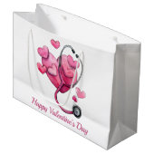 Healing Hearts Valentine Design Große Geschenktüte (Vorderseite Schrägansicht)