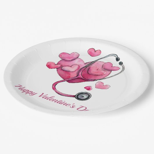 Healing Hearts Valentine Design Pappteller (Schrägansicht)