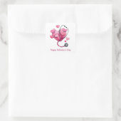 Healing Hearts Valentine Design Quadratischer Aufkleber (Tasche)