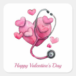 Healing Hearts Valentine Design Quadratischer Aufkleber