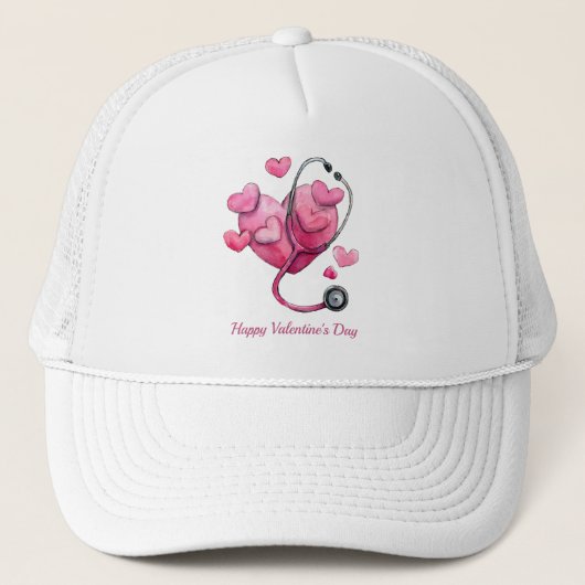 Healing Hearts Valentine Design Truckerkappe (Vorderseite)