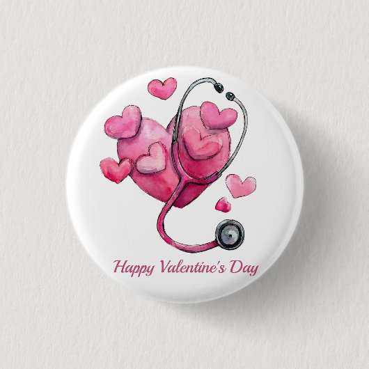Healing Hearts Valentins-Design Button (Vorderseite)