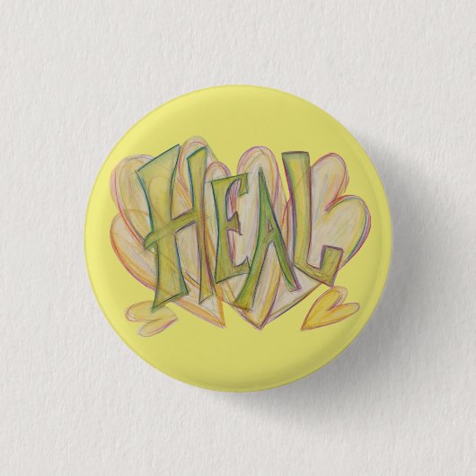 Healing Hearts Word Art Lapel Button-Buttone Button (Vorderseite)