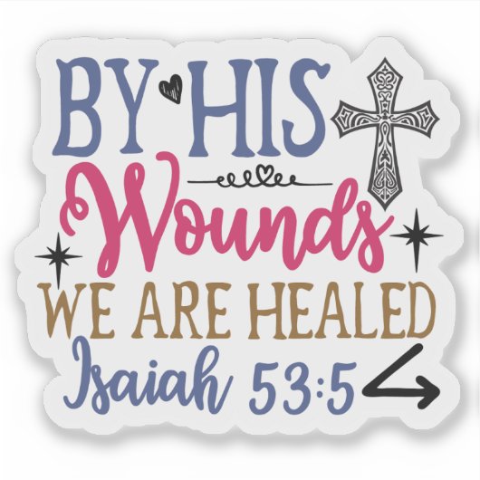 Healing & Hope Bibel Verse Sticker (Vorderseite)