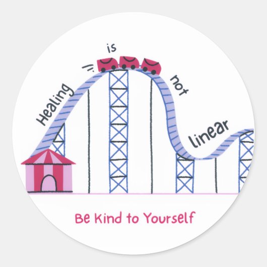 'Healing Isn't Linear' Self Compassion Sticker (Vorderseite)