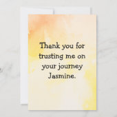 Healing Journey Card – Therapist Appreciation Dankeskarte (Rückseite)