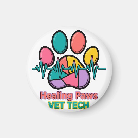 Healing Paws Vet Tech Magnet (Vorne)