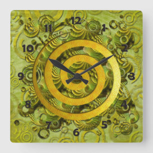 Healing Power - clock face - numbers black Quadratische Wanduhr