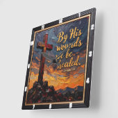 Healing Power: Isaiah 53:5 Quadratische Wanduhr (Winkel)