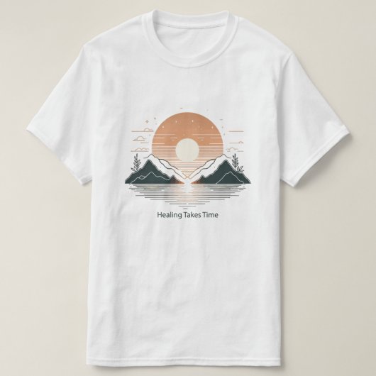 Healing Takes Time" Minimalist T-Shirt | Lake & Mo (Design vorne)