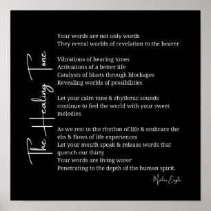 Healing Tone Sound Poem Poster Wand Art Dekoration