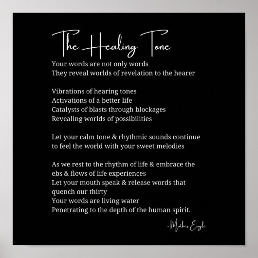 Healing Tone Sound Poem Poster Wand Art Dekoration (Vorne)