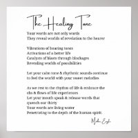 Healing Tone Sound Poem Poster Wand Art Dekoration