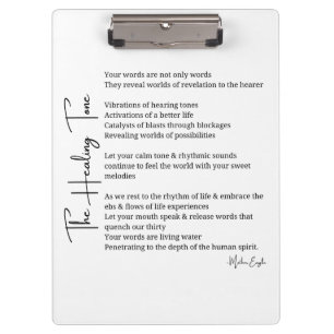 Healing Tone Sound Poem Poster Wand Art Dekoration Klemmbrett