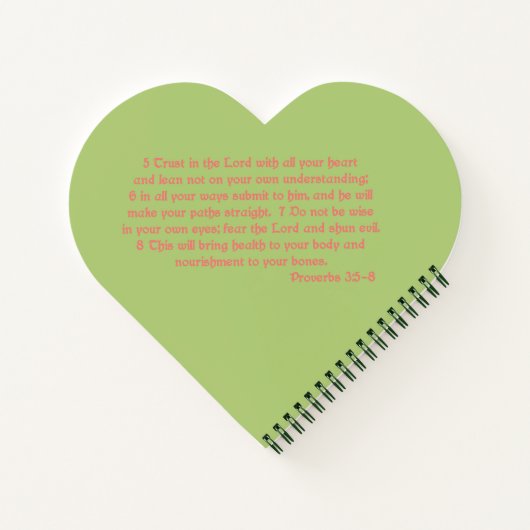 Healing Verse Lined Heart Spiral Notebook Notizblock (Rückseite)