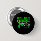 Health Awareness Mental Health Ribbon Button (Vorne & Hinten)