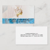 Health Beauty Massage | Blauer Marmor Visitenkarte (Vorne/Hinten)