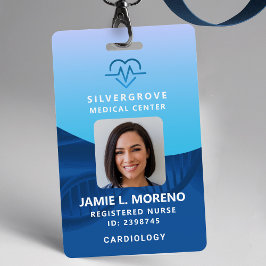 Health Care Medical Heart Logo Blue Foto Nurse ID Ausweis