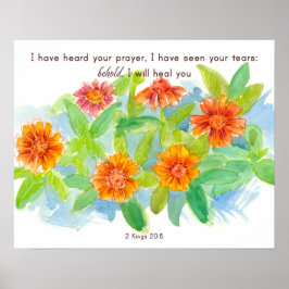 Health Christian Encouragement Scripture Marigolds Poster