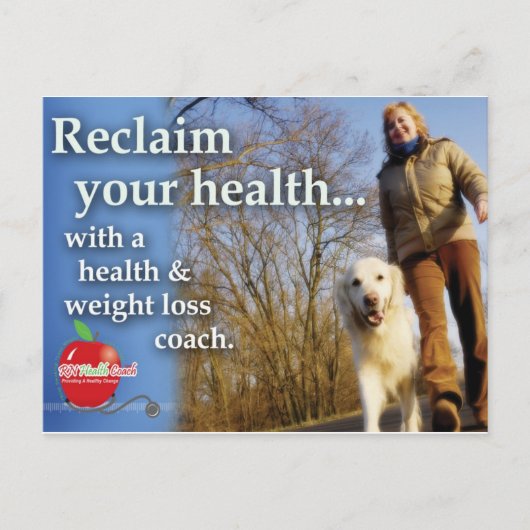 Health Coach Marketing Postkarte (Vorderseite)