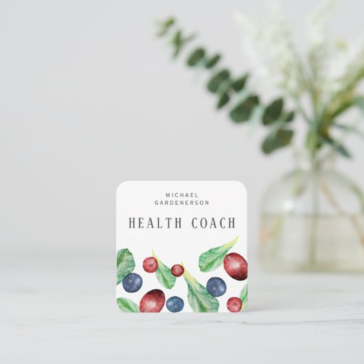 Health Coach Square Visitenkarte (Stehend Vorderseite)