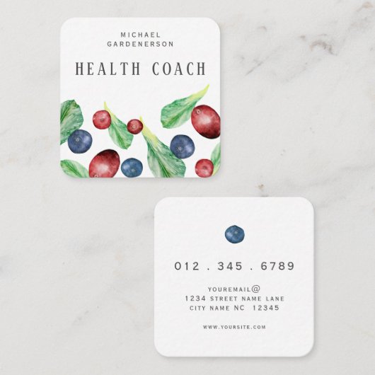 Health Coach Square Visitenkarte (Vorne/Hinten)