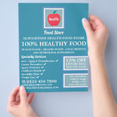 Health Food Store Logo Advertising Flyer (Hand)