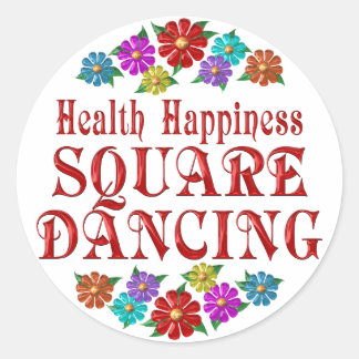 Health Happy Square Dancing Runder Aufkleber