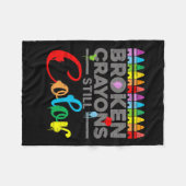Health Motivation Sprichwort gebrochen Crayons Sti Fleecedecke (Vorderseite (Horizontal))