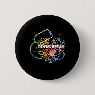 Health Nurcol Watercol Liebe Heart Scrub Stethosco Button