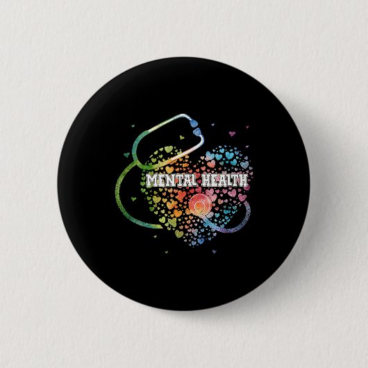 Health Nurcol Watercol Liebe Heart Scrub Stethosco Button (Vorderseite)