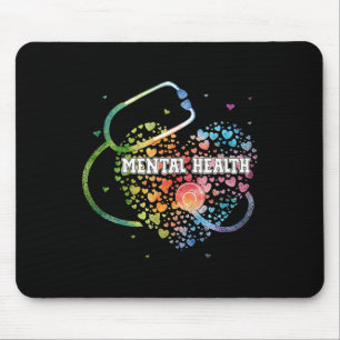 Health Nurcol Watercol Liebe Heart Scrub Stethosco Mousepad